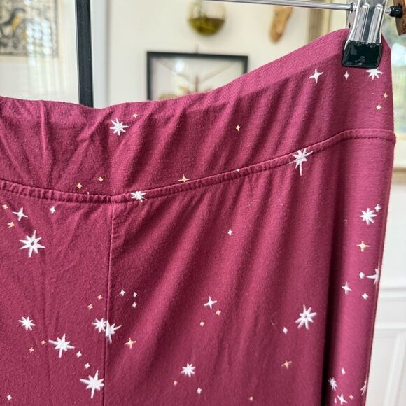 NWOT Soma Cool Nights Burgundy Star Celestial PJ Pajama Pants $54 XXL - Picture 3 of 7